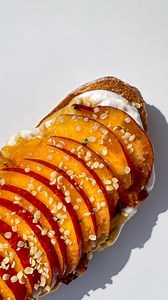 15M views · 1.5K reactions | breakfast toast recipe  …with fruit! ✨ healthy, vegan, gut-friendly breakfast deets: 1/2 ripe nectarine, @cocosorganic_ (pr) vegan coconut yog, white sourdough bread, @maplecanadauk (pr) maple syrup, @naturya hemp seeds. #breakfast #toast #breakfasttoast #recipes #healthy #vegan #fruit | Adina Akhmetova | Facebook