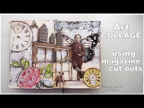 How to Build Collage Scenery using Magazine Cut Outs Full Process Video ♡ Maremi's Small Art ♡