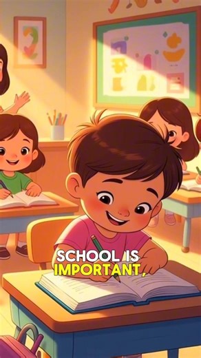 “Why Going to School Matters 📚 | Cute Cartoon Story for Kids”#cartoon #reels #shorts #animation