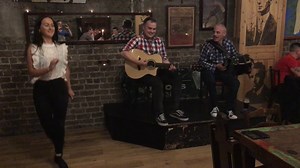 Our fabulous and multi talented bar lady Eimhear dancing a few steps during a recent performance in our back room at The Celt! | The Celt Bar