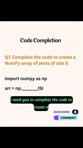 Numpy Interview - Level 1 | Question 7 | #datascience #dataanalytics #machinelearning