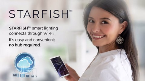 Satco S11284 Starfish WiFi-Control BR40 LED Color-Changing and Tunable White Smart Light Bulb, 12 Watts, 2700K-5000K