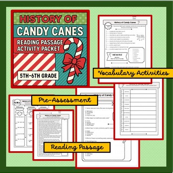History of Candy Canes 5th Grade Informational Text & Activities Packet Holiday