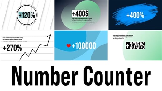 Modern Animated Number Counter and Statistic Display Titles