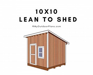 DIY 10x10 Lean to Shed Plans - PDF Download - Etsy