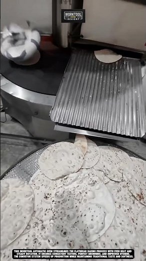 Baking flatbread using Worktool automatic oven