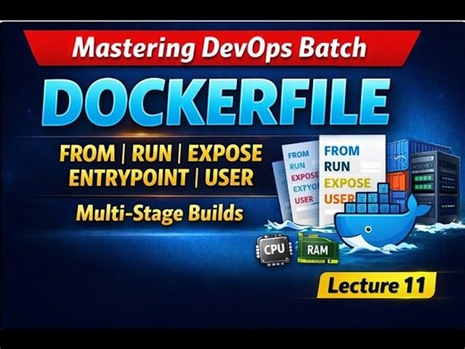 11- Mastering DevOps Batch Dockerfile Tutorial FROM RUN EXPOSE… | Raman Sharma