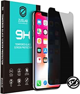 ZUSLAB for Apple iPhone Xs Max (2018) Screen Protector Privacy Tempered Glass with Anti Spy/Scratch/Fingerprint [Case Friendly]