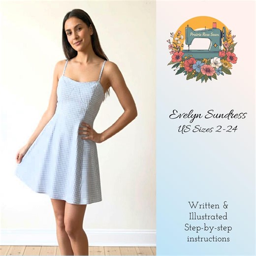 Spaghetti Strap Circle Skirt Short Dress Sewing Pattern PDF | Sizes 2-24 | Easy DIY Dress for Summer - Etsy Australia