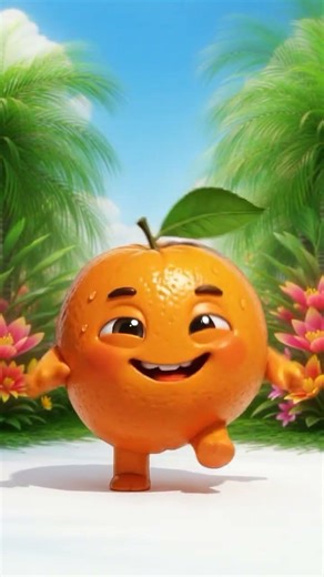 Adorable Kawaii Orange Creature Dance | Cute Fruit Animation 3D Render for Kids & Fans