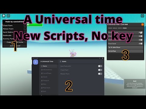 A Universal Time New Script Pastebin, NO KEY | Autofarm Meteor, Chest, Debris, Dummies, TP Npcs....