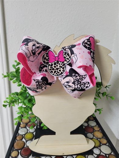 Minnie Mouse Hairbow/leopard Minnie Bow - Etsy