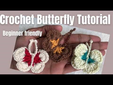 Crochet Butterfly Tutorial🦋 | Easy & Beginner Friendly#crochetbutterfly #shorts