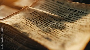 Old Book Pages with Text Close Up, antique book, aged paper, vintage book, ancient text, history