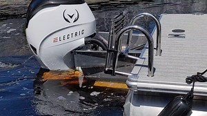 We're at IBEX and stopped by to see the E-Motion 180E Electric Outboard! Vision Marine Technologies | BoatTEST.com