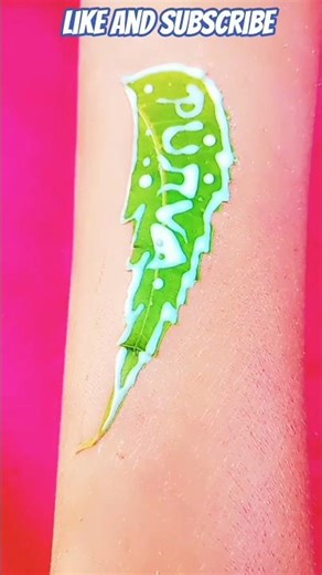 PURVA✨💞 name mehndi tattoo design leaf 🌿 stylishmehndi viral short art#hennadesign #hennatattoshorts