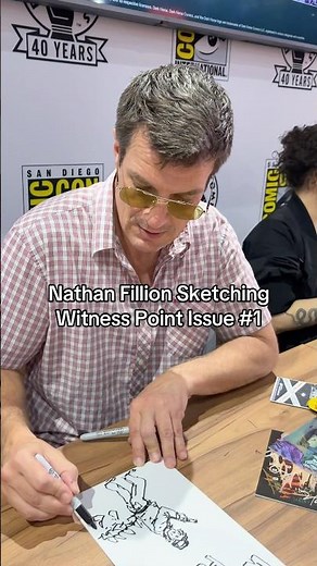 Nathan Fillion Sketching Witness Point Issue #1!