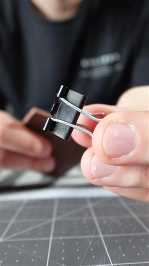 Leather tutorial Part 7 - Do this to hold your leather pieces together #leather #leathertok #leathertiktok #fyp #diy #handcraft #leatherwork #beginners #foryoupage