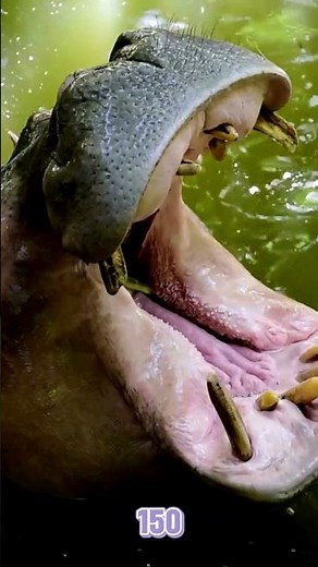 Hippopotamus Mouth Open 🦛😲 Fascinating Hippo Facts!