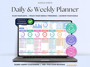 Weekly Planner Daily Task Tracker Spreadsheet Routine to Do List Template Habit Tracker Productivity Plan Goal Planner Google Sheets - Etsy Canada