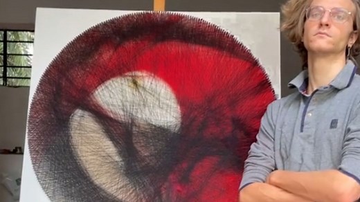 Talented Artist makes an amazing thread art masterpiece *Amazing Time Lapse*