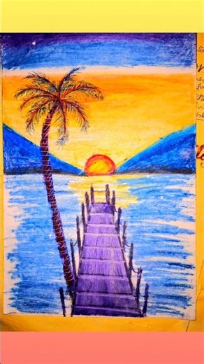 how to draw Landscape with colour #drawing #art