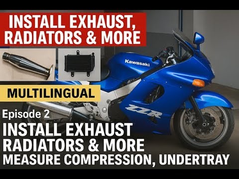 ZZR1100 D Restoration (2/15): Exhaust, Radiators, Compression, Tail, Air Filter Box. MULTILINGUAL