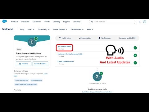 Use Formula Fields | Formulas and Validations | Trailhead | Salesforce | Virtual Internship