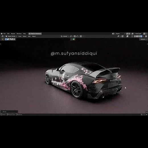Toyota Supra MK5 livery designs made in Blender 5.0