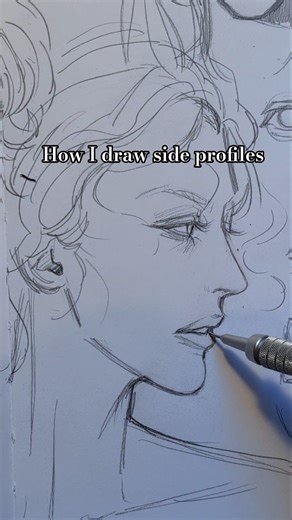 how I draw side profiles #viral #art #animeeart #arttutorial #drawing #sketch #artshorts #tutorial