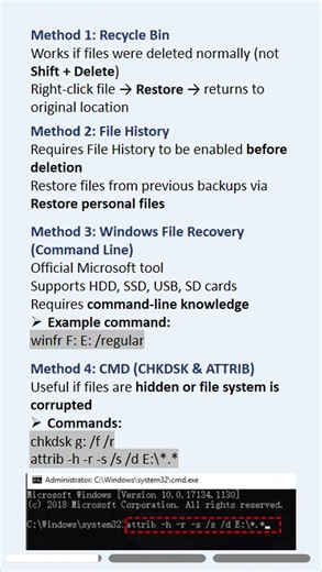 Recover deleted files in Windows 10 for free. #windows10