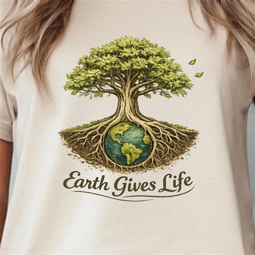 Earth Day Tree Shirt, Earth Gives Life Tee, Earth Day Nature Shirt, Save the Planet Gift - Etsy