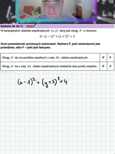 Matura podstawowa matematyka - równanie okręgu#matematyka #szkoła #technikum #liceum #korepetycje #edukacja #matura2026