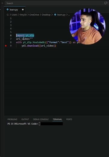 ازاى تقدر تحمل اى فيديو يوتيوب بسطرين كود بايثون بس💻 how to download any YouTube video with just two lines of python code💻 . . . . . . . . #python #programming #fyp #viral #اكسبلور
