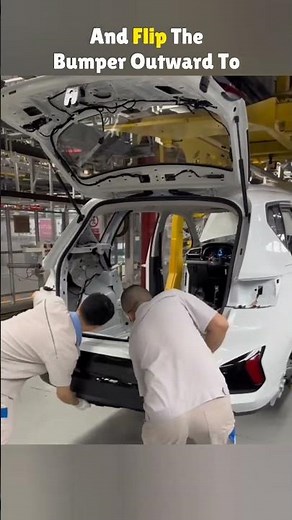 How a Rear Bumper Cover Is Installed #assembly #automobile #manufacturing #car #factorytour