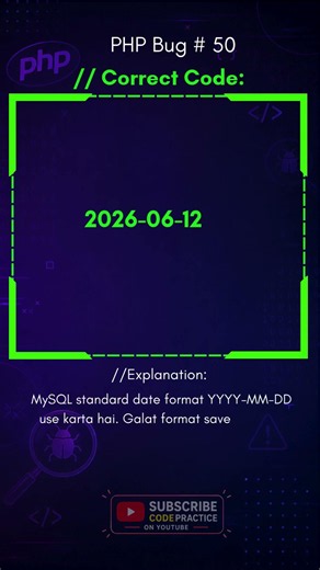 PHP Date Saving Wrong In MySQL? Fix It In 20 Seconds! #php #shorts