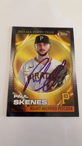 Paul Skenes in Person Autograph Baseball Card MLB Signed Auto Authentic With Photo Proof - Etsy