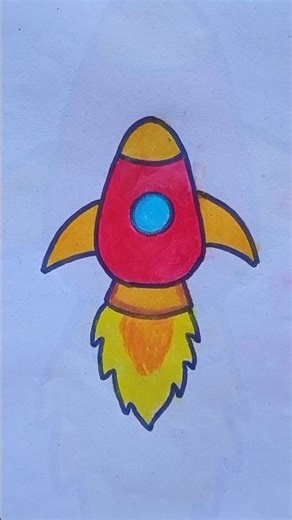 Rocket 🚀 Drawing Easy for kids #art #shorts #viralvideo #rocket #youtubeshorts