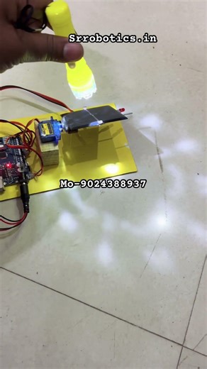 Arduino based singal axis solar tracker #arduino #diy #major #college #electricalprojects