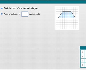 Find the area of the shaded polygon.Area of polygon = □ squar... | Filo