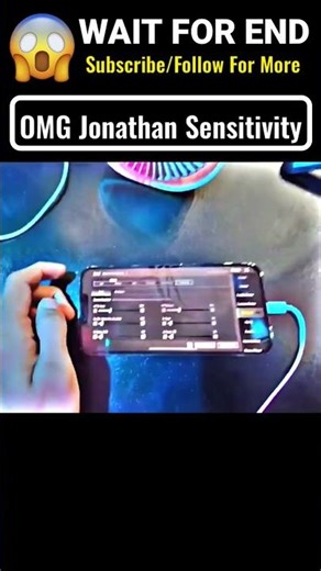 Jonathan Sensitivity 😱🥶| #bgmi #pubgmobile #tipsandtricks #shorts #sensitivity #ytshort #sensi #reel