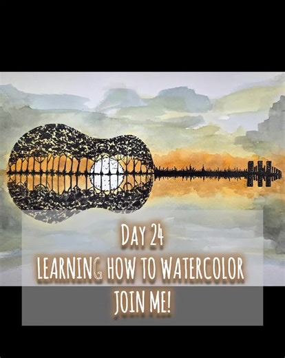 Day 24 - Attempt Join me as I learn how to watercolor in 2026! Every day I will share my inspo pic, a time-lapse video attempt and the final result! This one was so fun to paint! painting has been an absolute life saver for my stress and anxiety, I would encourage you to join me and follow along the journey as well 🤎 #watercolor #watercolorpainting #art #painting #watercolors