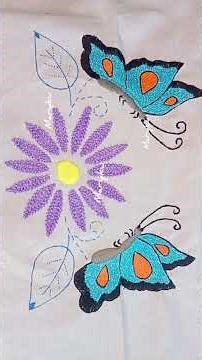 #embroidery #bordadoamano hermosa flor y mariposas