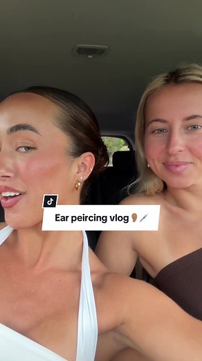 Cute little ear peircing date, any tips to not have these get infected pls lmk🥹😂🤍🤍 #earpeircing #bestiedate @jesspinfold