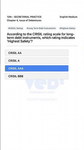 CRISIL Rating Scale Highest Safety Explained 12th Secretarial Practice