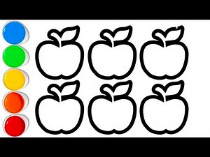 How to Color Six Apples 🍎🍎🍎 | Easy Color Recognition | Step-by-Step: Coloring Apples for Kids