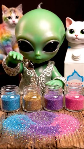 Baby Alien Sorts Cosmic Sand ASMR