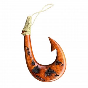 Hawaiian Store Hand-carved Polynesian Wood Engraved Makau Maui Fish Hook With Design (choose) - Etsy