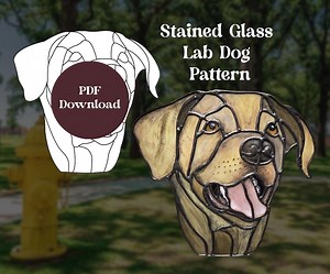 Stained Glass Dog LAB Pattern PDF Download - Etsy