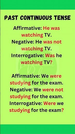 "Past Continuous Tense: Affirmative, Negative & Interrogative Sentences Explained with Examples"